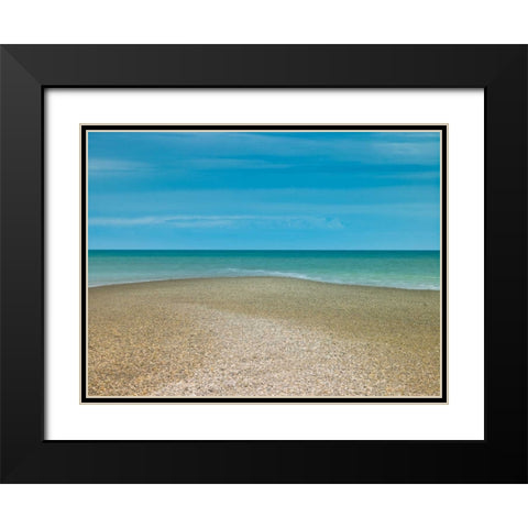 Tranquil beach Black Modern Wood Framed Art Print with Double Matting by Frank, Assaf