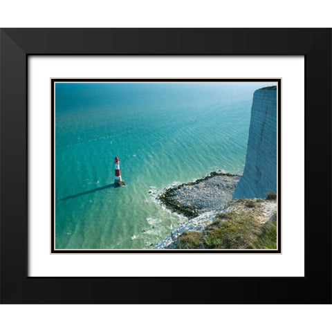 Beachy Head lighthouse Black Modern Wood Framed Art Print with Double Matting by Frank, Assaf