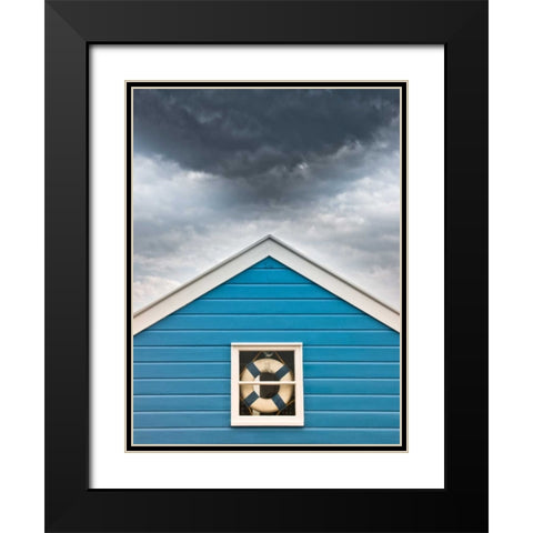 Beach huts at sunset Black Modern Wood Framed Art Print with Double Matting by Frank, Assaf