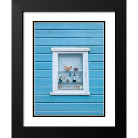 Beach hut close-up against sky Black Modern Wood Framed Art Print with Double Matting by Frank, Assaf