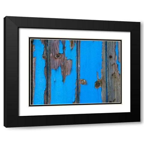 Paint on old door surface Black Modern Wood Framed Art Print with Double Matting by Frank, Assaf