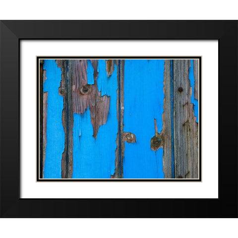 Paint on old door surface Black Modern Wood Framed Art Print with Double Matting by Frank, Assaf