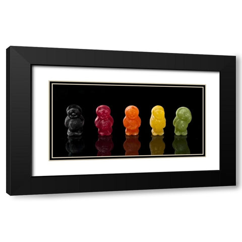 Jelly babies sweets in a row Black Modern Wood Framed Art Print with Double Matting by Frank, Assaf
