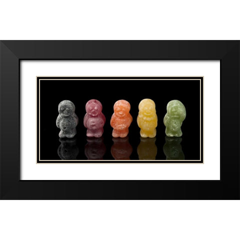Jelly babies sweets in a row Black Modern Wood Framed Art Print with Double Matting by Frank, Assaf