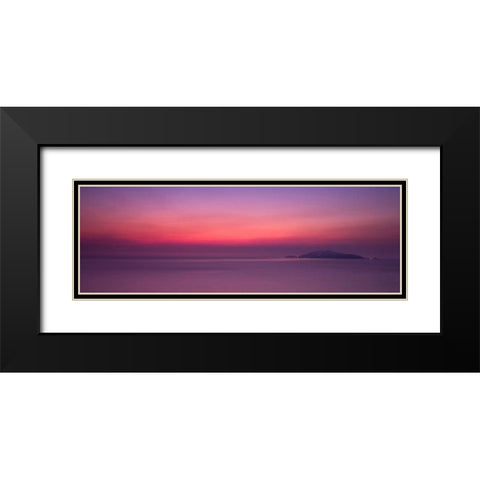 Sunset over the sea Black Modern Wood Framed Art Print with Double Matting by Frank, Assaf