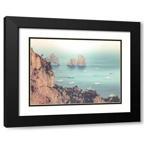 Faraglioni Cliffs-Capri,Italy Black Modern Wood Framed Art Print with Double Matting by Frank, Assaf