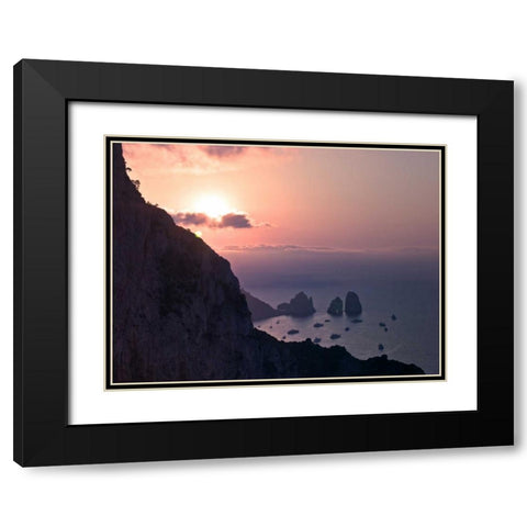 Tranquil beach Black Modern Wood Framed Art Print with Double Matting by Frank, Assaf