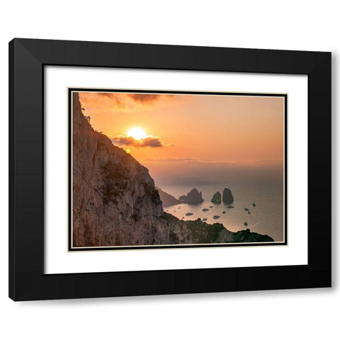 The Faraglioni Cliffs-Capri-Italy Black Modern Wood Framed Art Print with Double Matting by Frank, Assaf