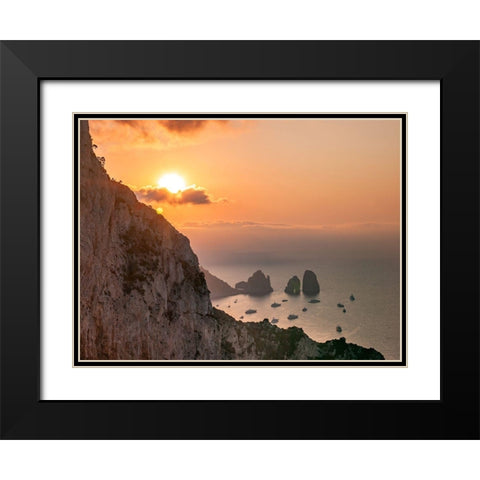 The Faraglioni Cliffs-Capri-Italy Black Modern Wood Framed Art Print with Double Matting by Frank, Assaf