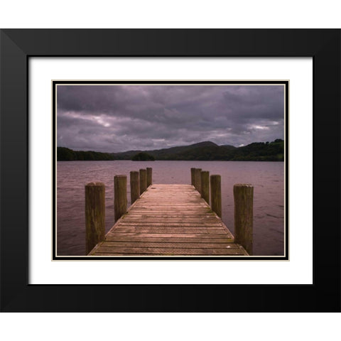 Jetty at dusk, lake district, Cumbria Black Modern Wood Framed Art Print with Double Matting by Frank, Assaf