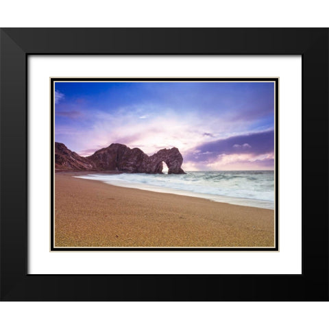 Tranquil beach Black Modern Wood Framed Art Print with Double Matting by Frank, Assaf
