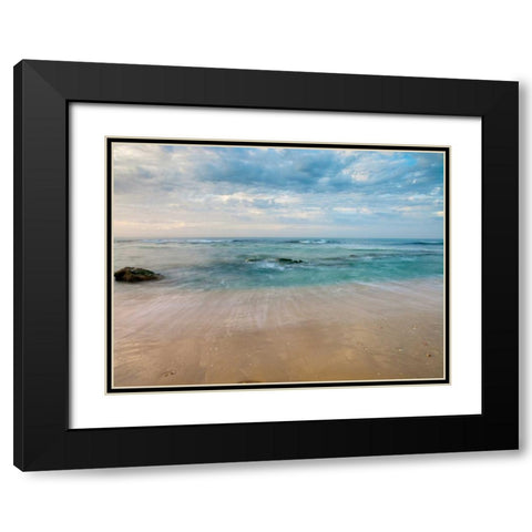 Sandy Beach Black Modern Wood Framed Art Print with Double Matting by Frank, Assaf