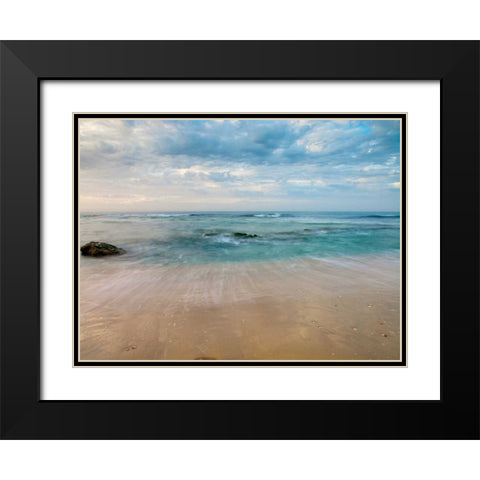 Sandy Beach Black Modern Wood Framed Art Print with Double Matting by Frank, Assaf
