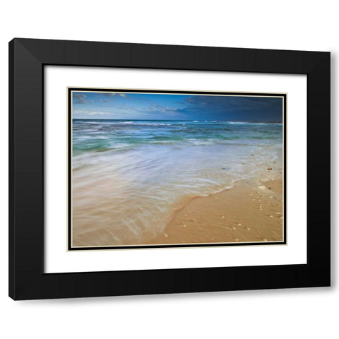Sandy Beach Black Modern Wood Framed Art Print with Double Matting by Frank, Assaf