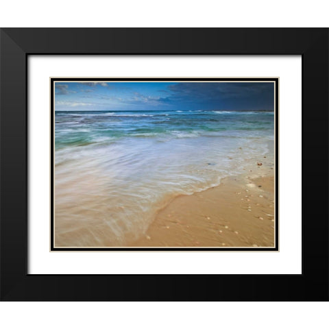 Sandy Beach Black Modern Wood Framed Art Print with Double Matting by Frank, Assaf