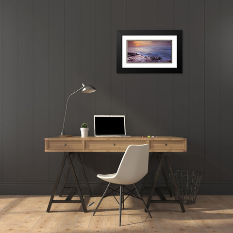 Sunset over Palmachim beach, Israel Black Modern Wood Framed Art Print with Double Matting by Frank, Assaf