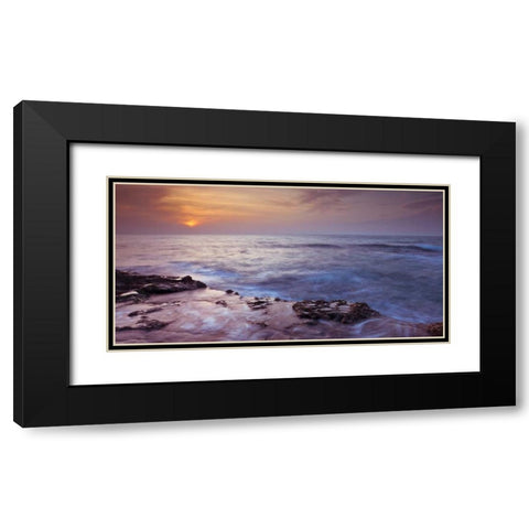 Sunset over Palmachim beach, Israel Black Modern Wood Framed Art Print with Double Matting by Frank, Assaf