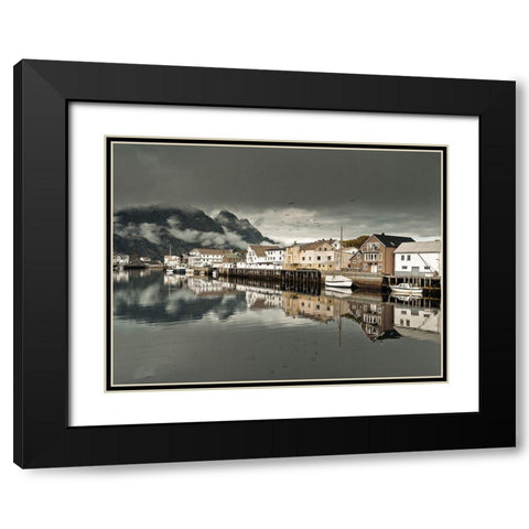 Village in Lofoten-Norway Black Modern Wood Framed Art Print with Double Matting by Frank, Assaf