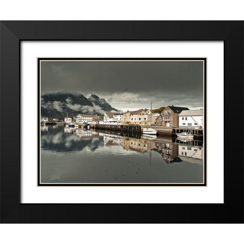 Village in Lofoten-Norway Black Modern Wood Framed Art Print with Double Matting by Frank, Assaf