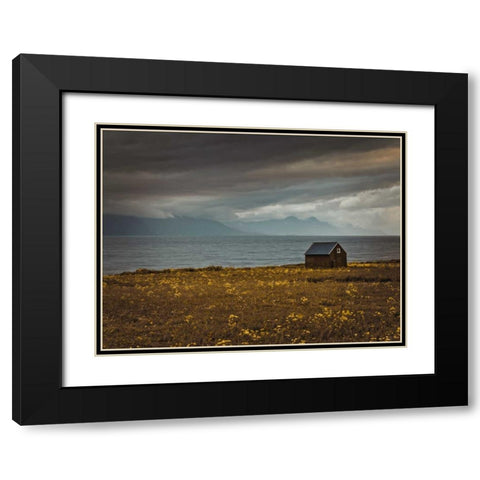 Beach hut on Lofoten coastline, Norway Black Modern Wood Framed Art Print with Double Matting by Frank, Assaf
