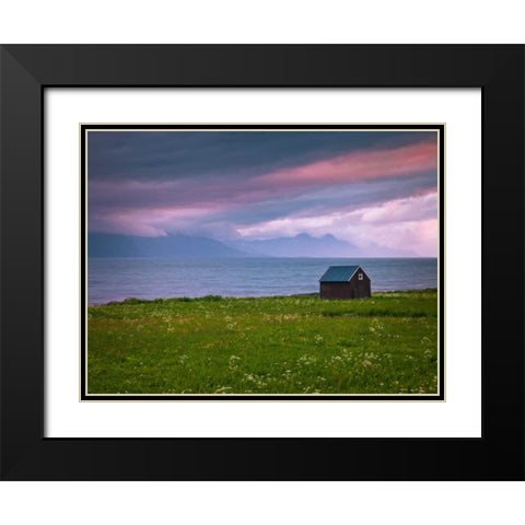 Beach hut on Lofoten coastline, Norway Black Modern Wood Framed Art Print with Double Matting by Frank, Assaf