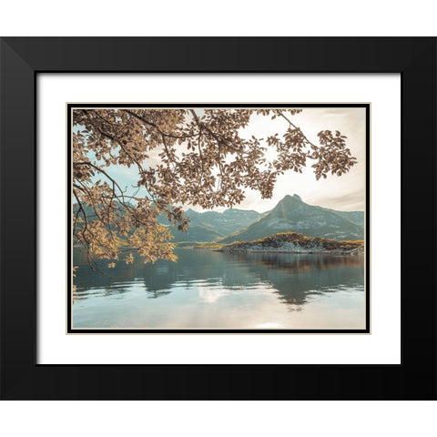 Norwegian fjord, Lofoten, Norway Black Modern Wood Framed Art Print with Double Matting by Frank, Assaf