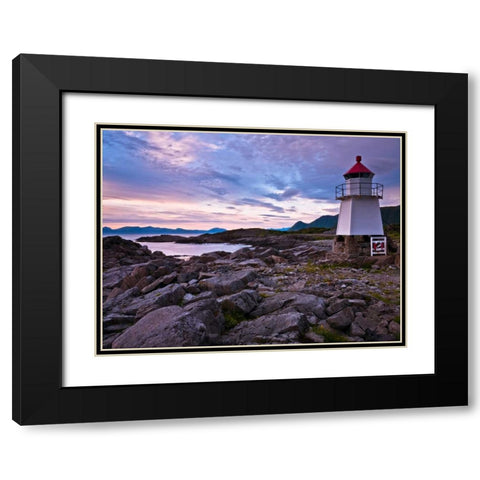 Light house on coast, Lofoten, Norway Black Modern Wood Framed Art Print with Double Matting by Frank, Assaf