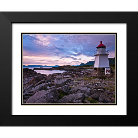 Light house on coast, Lofoten, Norway Black Modern Wood Framed Art Print with Double Matting by Frank, Assaf