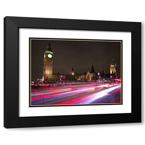 Big Ben at night Black Modern Wood Framed Art Print with Double Matting by Frank, Assaf