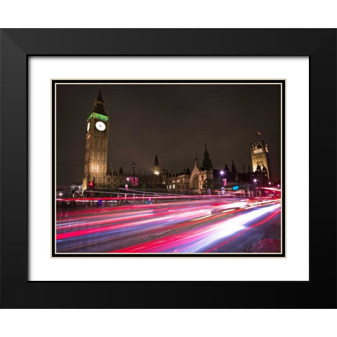 Big Ben at night Black Modern Wood Framed Art Print with Double Matting by Frank, Assaf