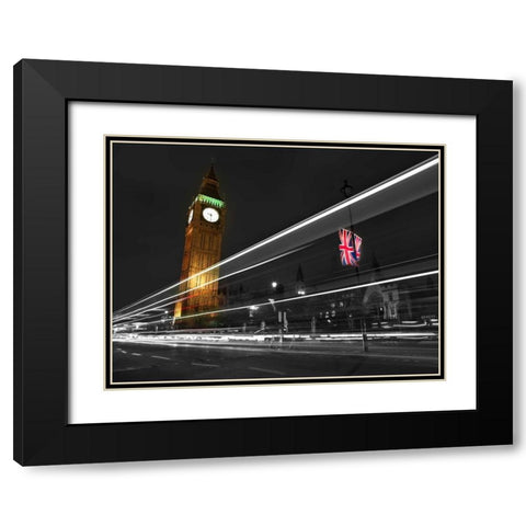 Big Ben at night Black Modern Wood Framed Art Print with Double Matting by Frank, Assaf