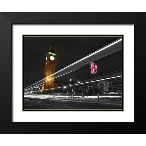 Big Ben at night Black Modern Wood Framed Art Print with Double Matting by Frank, Assaf