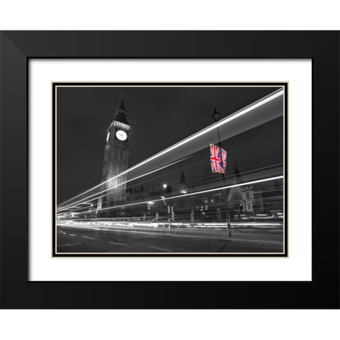 Big Ben at night Black Modern Wood Framed Art Print with Double Matting by Frank, Assaf