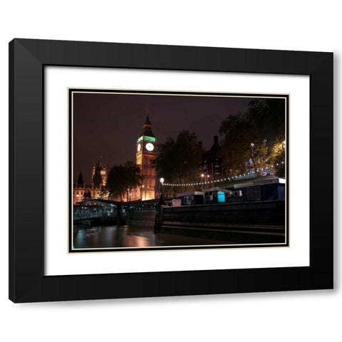 Big Ben at night Black Modern Wood Framed Art Print with Double Matting by Frank, Assaf