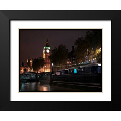 Big Ben at night Black Modern Wood Framed Art Print with Double Matting by Frank, Assaf