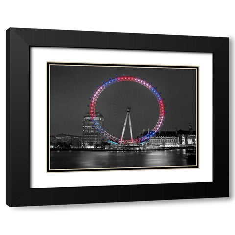 London Eye at night Black Modern Wood Framed Art Print with Double Matting by Frank, Assaf