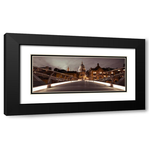 St Pauls Catedral from the Millennium Bridge Black Modern Wood Framed Art Print with Double Matting by Frank, Assaf