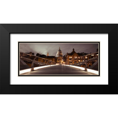 St Pauls Catedral from the Millennium Bridge Black Modern Wood Framed Art Print with Double Matting by Frank, Assaf