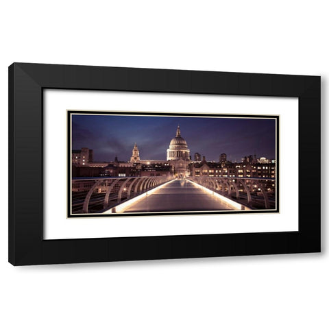St Pauls Catedral from the Millennium Bridge Black Modern Wood Framed Art Print with Double Matting by Frank, Assaf