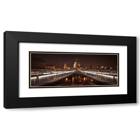 St Pauls Cathedral from millennium bridge Black Modern Wood Framed Art Print with Double Matting by Frank, Assaf