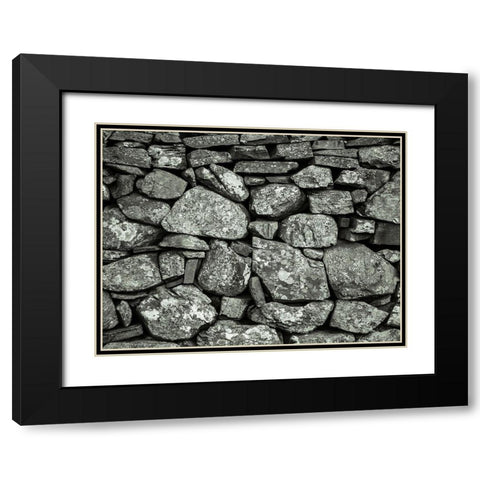 Stone wall Black Modern Wood Framed Art Print with Double Matting by Frank, Assaf