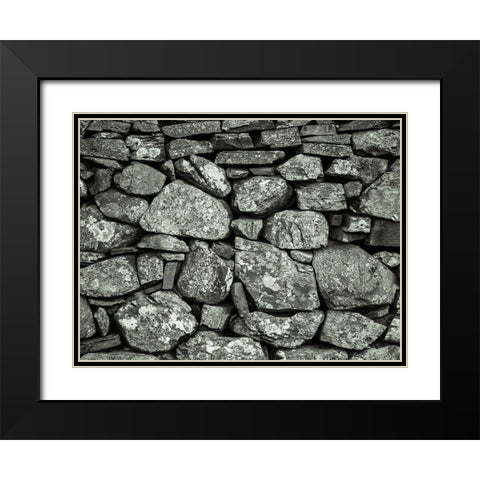 Stone wall Black Modern Wood Framed Art Print with Double Matting by Frank, Assaf