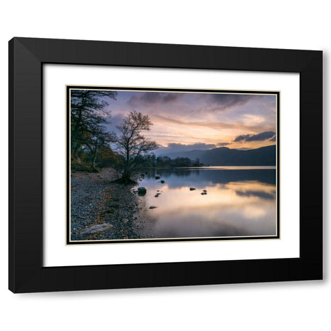 Still lake at dusk Black Modern Wood Framed Art Print with Double Matting by Frank, Assaf