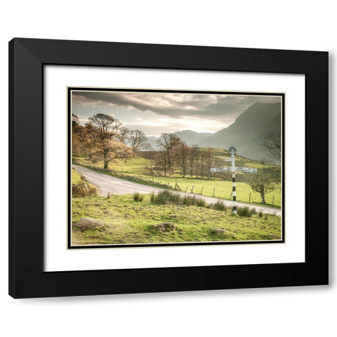 Country road-Lake district Black Modern Wood Framed Art Print with Double Matting by Frank, Assaf