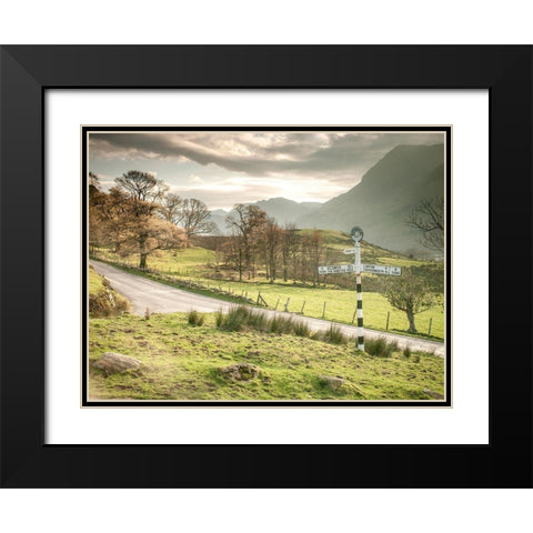 Country road-Lake district Black Modern Wood Framed Art Print with Double Matting by Frank, Assaf
