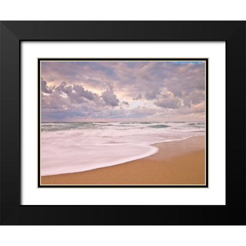 Tranquil beach Black Modern Wood Framed Art Print with Double Matting by Frank, Assaf