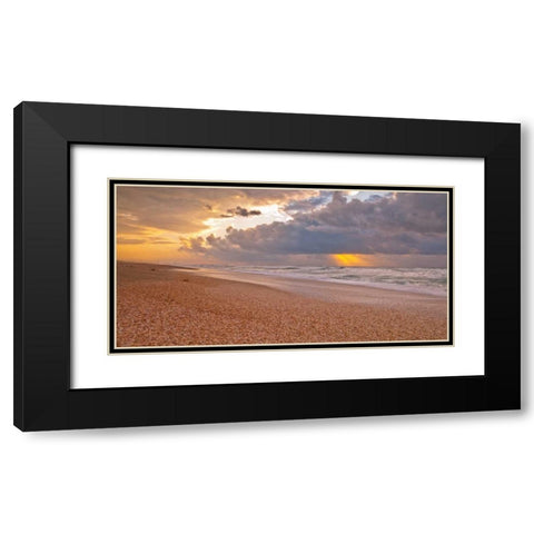 Beach at sunset, Palmachim, Israel Black Modern Wood Framed Art Print with Double Matting by Frank, Assaf