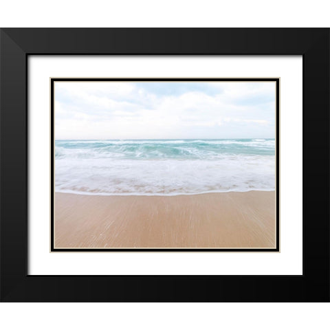 Calm beach Black Modern Wood Framed Art Print with Double Matting by Frank, Assaf