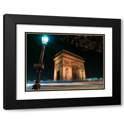 Arc de Triomphe, Paris, France Black Modern Wood Framed Art Print with Double Matting by Frank, Assaf