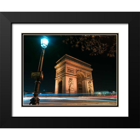 Arc de Triomphe, Paris, France Black Modern Wood Framed Art Print with Double Matting by Frank, Assaf